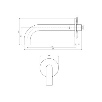 Omnires Y WDYCR Vanový výtok, chrom