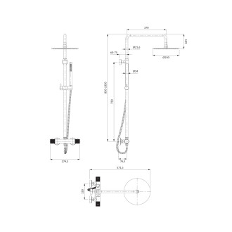 Omnires CONTOUR CT8044GLB Sprchový set s termostatickou baterií, zlatá