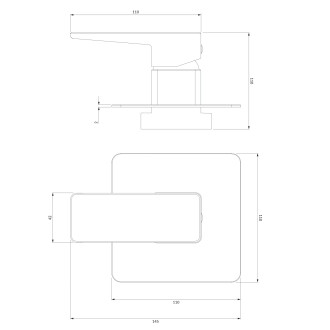 Omnires PARMA PM7445CR Podomítková sprchová baterie, chrom