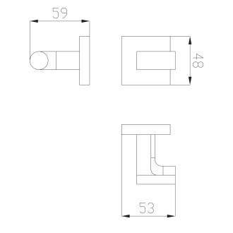 Omnires TYBER Háček, chrom TB50110CR