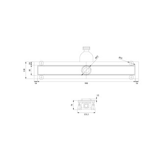Omnires LOWFIX Lineární sprchový odtok s krycí deskou, 90cm, stříbrná LOWFIX90TSL