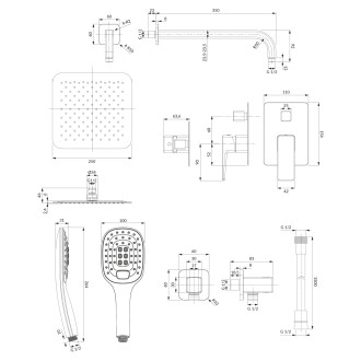 Omnires PARMA SYSPM10CR Podomítkový sprchový set, chrom