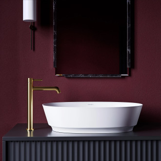 Omnires NEO M+ NEOUNBM Umyvadlo na desku 60x36cm, litý mramor, bílá mat