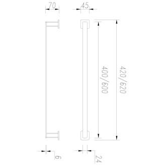Omnires NELSON NL80214BL Držák na ručníky 42cm, černá mat
