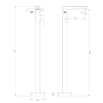 Omnires FRESH FR7133CR Stojící vanová baterie, chrom