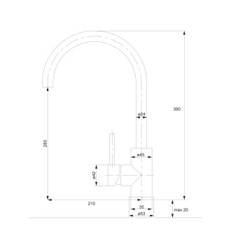 Omnires ALBANY AB1450IN Dřezová baterie, nerez