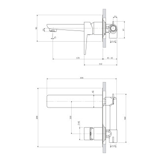 Omnires PARMA PM7415IN Podomítková umyvadlová baterie, nikl