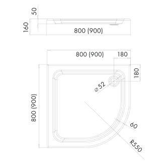 INVEST PROJECT akrylowy brodzik prysznicowy, 90 x 90 cm, biały połysk
