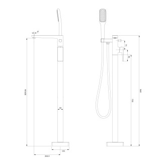 Omnires PARMA PM7433CR Stojící vanová baterie, chrom
