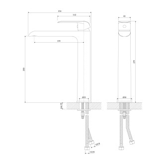 Omnires SACRAMENTO vysoká umyvadlová baterie, chrom/bílý lesk SC2312CRB