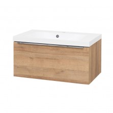 Mailo, koupelnová skříňka s umyvadlem z litého mramoru, 810x415x476 mm,dub Riviera CN526M