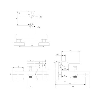 Omnires SLIDE SL7730CR vanová baterie, chrom