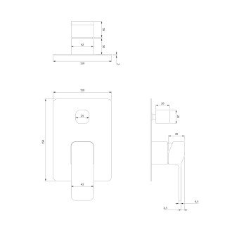 Omnires SLIDE SL7735GR Podomítkový vanový set, grafit
