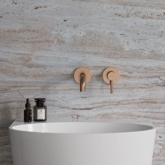 Omnires Y podomítková umyvadlová baterie, nástěnný díl, kartáčovaná měď Y1215HROCPB