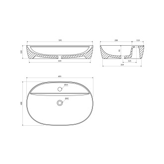 Omnires ATLANTA ATLANTA610BP umyvadlo na desku, bílá lesk