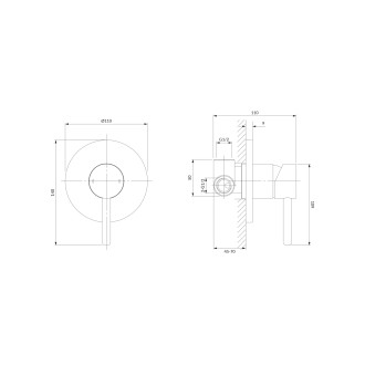 Omnires Y Y1245GLB Podomítková sprchová baterie, kartáčovaná zlatá