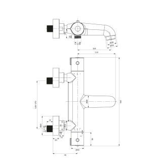 Omnires Y termostatická vanová baterie, chrom lesk Y1236-NCR