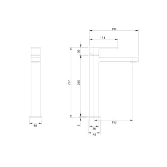 Omnires BARETTI BA7812CR Umyvadlová baterie vysoká, chrom