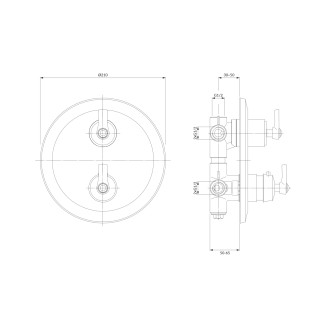 Omnires ARMANCE podomítková vanovo-sprchová baterie s termostatem, chrom lesk AM5238-6CR