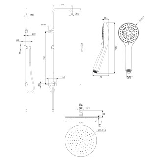 Omnires YOSEMITE SYSYOSEMITELUXBL sprchový set, černá mat