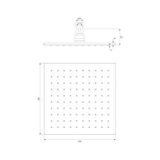 Omnires SLIMLINE WG225CR sprchová hlavice 25x25cm, chrom