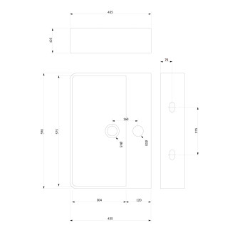 Omnires GARLAND GARLAND600BP Umyvadlo na desku/zeď, bílá