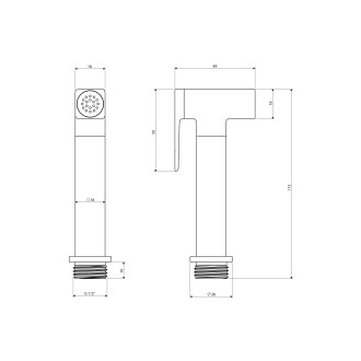 Omnires BIDETTA BIDETTA3-RBL Bidetová sprcha, černá