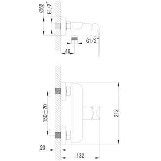 Omnires SACRAMENTO sprchová baterie, chrom/bílý lesk SC2340CRB