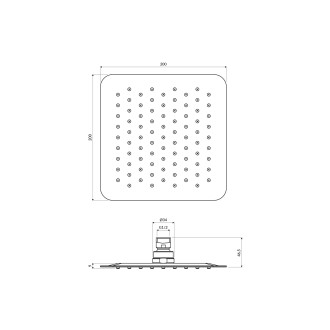 Omnires ULTRA SLIMLINE WGU220CR sprchová hlavice 20x20cm, chrom