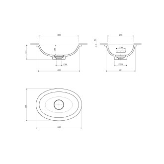 Omnires Shell M+ podstavné umyvadlo, 38 × 25 cm, bílá mat SHELL380UPBM