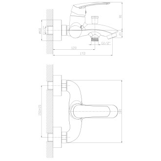 Omnires YUKON vanová baterie, chrom lesk YK3330CR