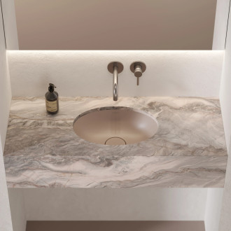 Omnires Shell M+ podstavné umyvadlo, 38 × 25 cm, dune beige mat SHELL380UPDB