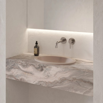 Omnires Shell M+ podstavné umyvadlo, 38 × 25 cm, dune beige mat SHELL380UPDB