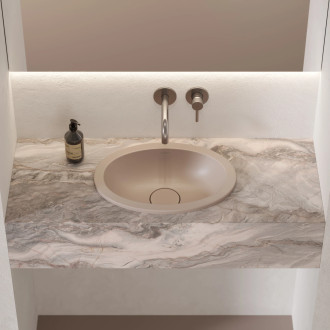 Omnires Shell M+ podstavné umyvadlo, 38 × 25 cm, dune beige mat SHELL380UPDB