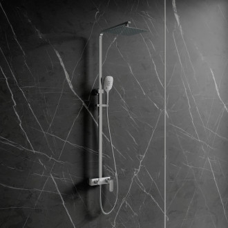 Omnires SACRAMENTO nástěnný sprchový systém, chrom/bílý lesk SC2344CRB