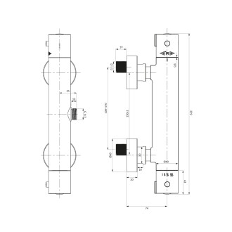 Omnires Y Y1246XCR Sprchová termostatická baterie, chrom