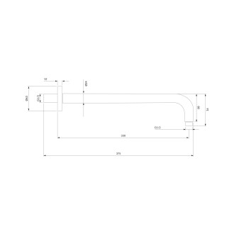 Omnires  RA01CR Sprchové rameno 33cm, chrom