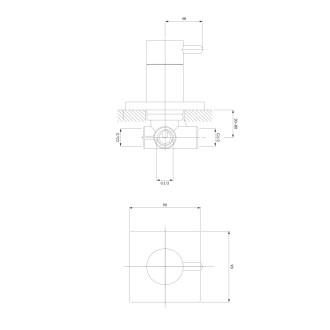 Omnires Y třícestný podomítkový přepínač, chrom lesk Y1263-KCR