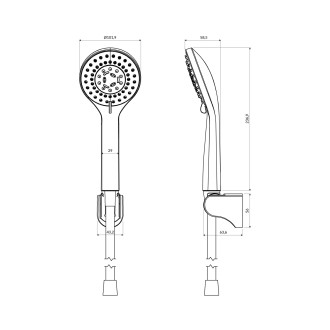 Omnires YOSEMITE YOSEMITE-PBL ruční sprcha s držákem, černá mat