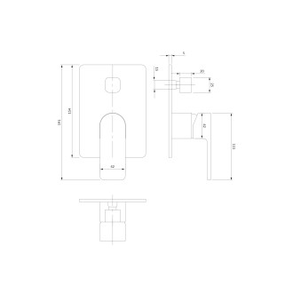 Omnires BARETTI BA7835CR Podomítková vanová/sprchová baterie, chrom