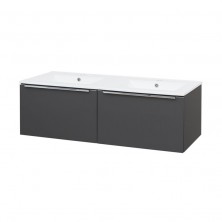 Mereo Mailo koupelnová skříňka s keramickým umyvadlem, spodní, antracit, 2 zásuvky CN538