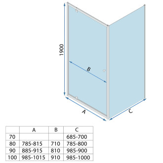 REA Primo Swing Sprchový kout 100x100 Chrome KPL-K5357