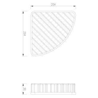 Omnires UNI UN10330CR Sprchová rohová police, chrom