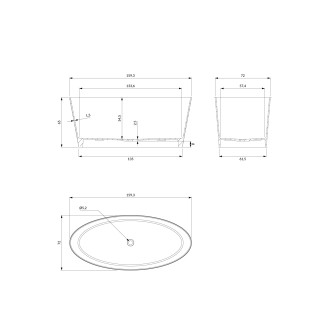 Omnires ROMA M+ volně stojící vana, 159 x 72 cm, bílý lesk ROMA159BP