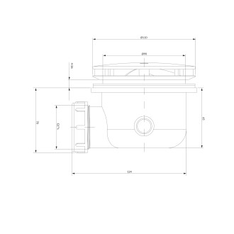 Omnires CGS ST6590.43+ST45XBL Sifon pro sprchovou vaničku, černá