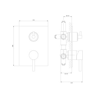 Omnires Y třícestná podomítková vanovo-sprchová baterie, chrom lesk Y1237-KCR