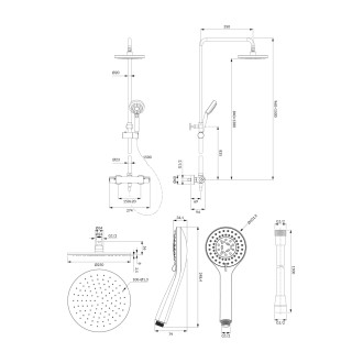 Omnires Y Y1244LUXLBL Sprchový set s termostatickou baterií, černá