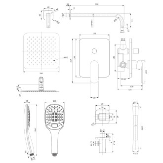 Omnires SACRAMENTO podomítkový sprchový systém, chrom lesk SYSSC10XCR