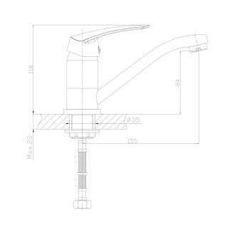 Omnires YUKON umyvadlová baterie, chrom lesk YK3319CR