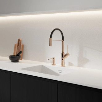 Omnires Vita kuchyňská baterie s výsuvnou výpustí leštěná měď / matná černá VI6350BLCP